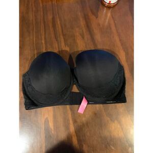 Fruit of the Loom 38D Strapless Bra Underwire Pushup Padded Silicone no Slip EUC